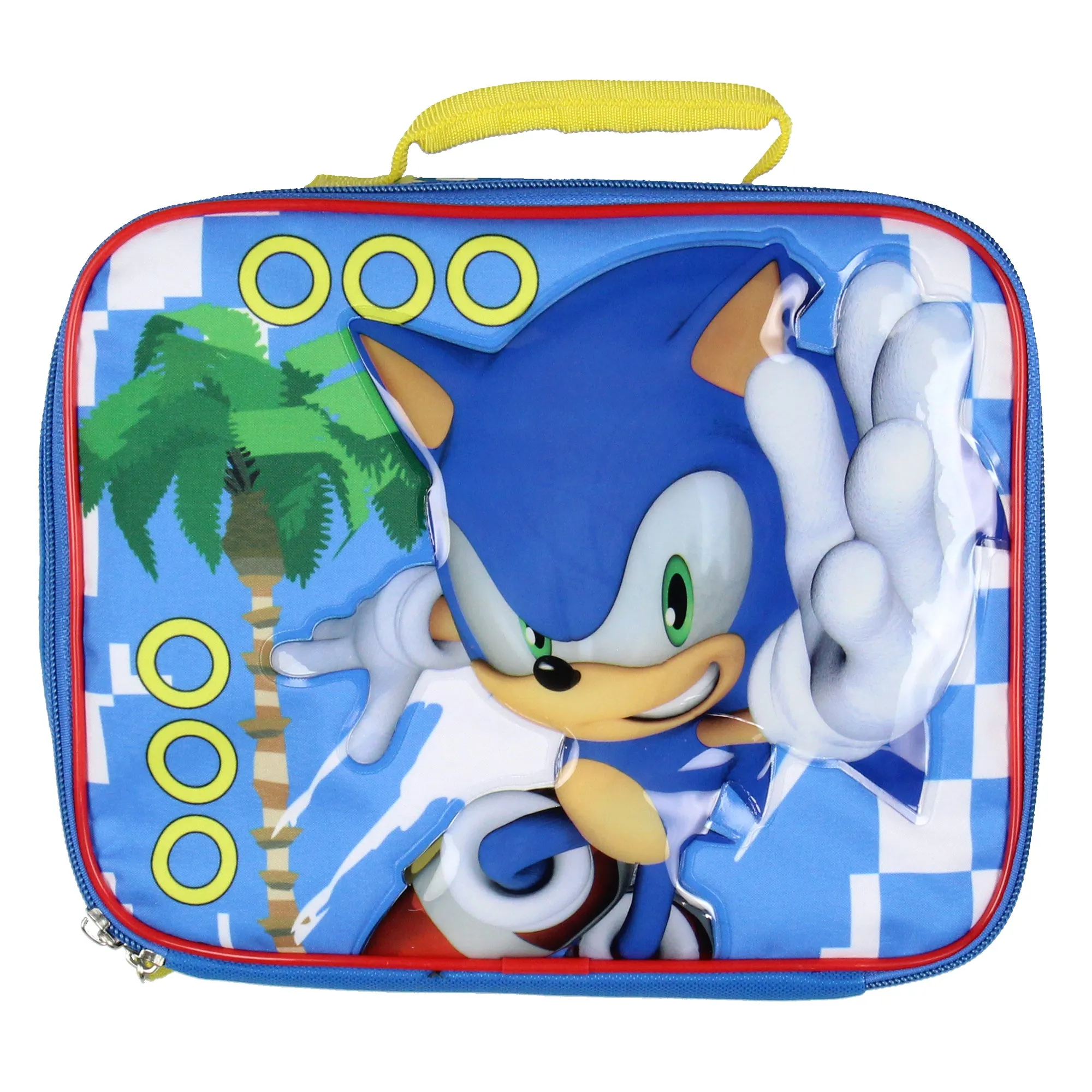 Sonic The Hedgehog Kids Lunch Box Raised Character Insulated Lunch Bag Tote