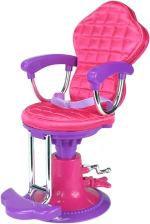 Sophia's 18" Doll Hot Pink Salon Chair with Adjustable Height, Quilted Seat with Safety Strap, Armrest and Footrest