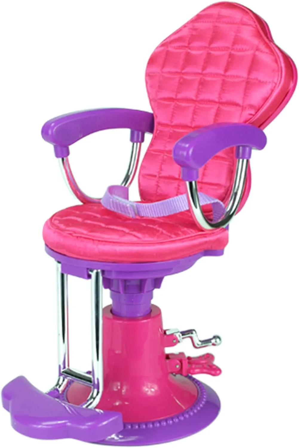 Sophia's 18" Doll Hot Pink Salon Chair with Adjustable Height, Quilted Seat with Safety Strap, Armrest and Footrest
