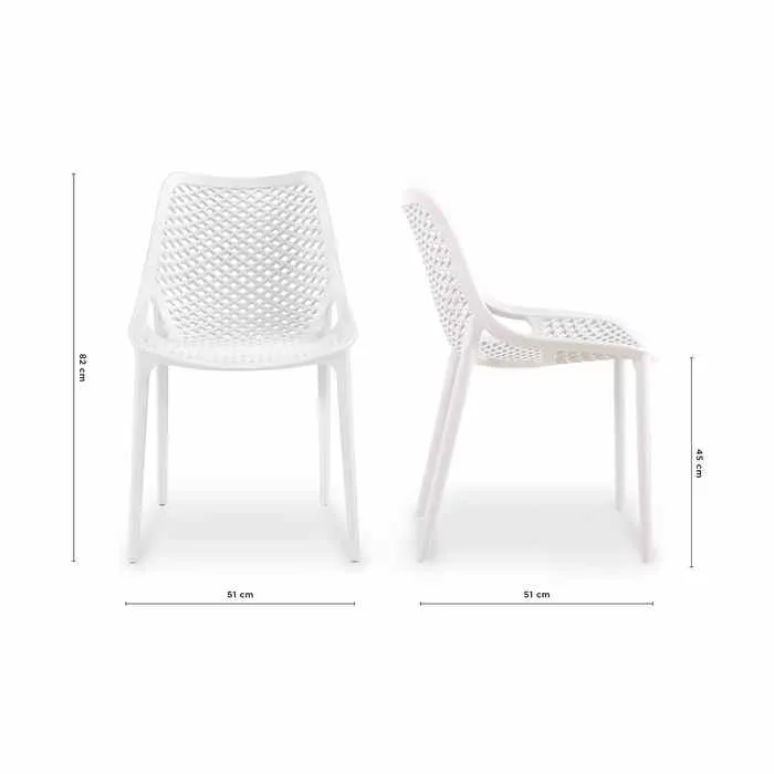 Soprano Outdoor Chair -  White (Stackable)