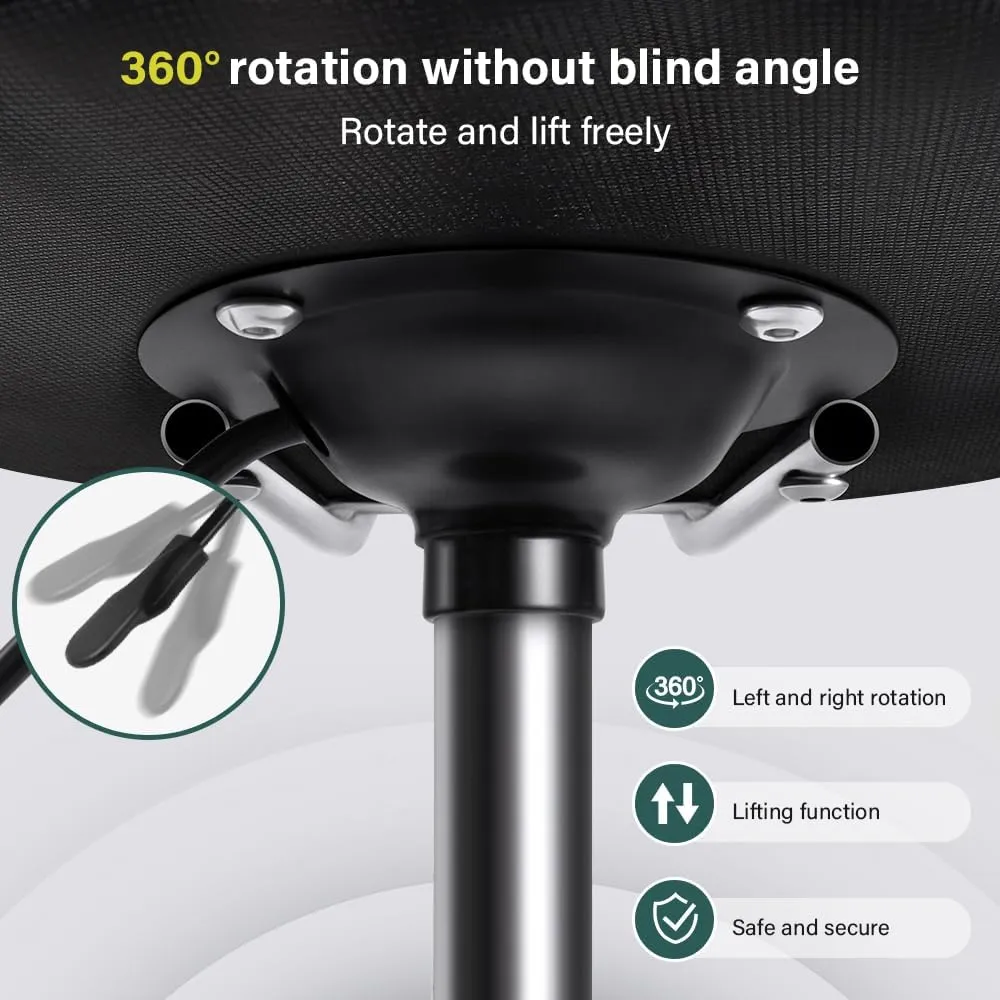 Square Swivel Stool with Wheel for Work SPA Shop Massage Height-Adjustable and Cost-Effective Rolling Stool Chair with Back (Green)