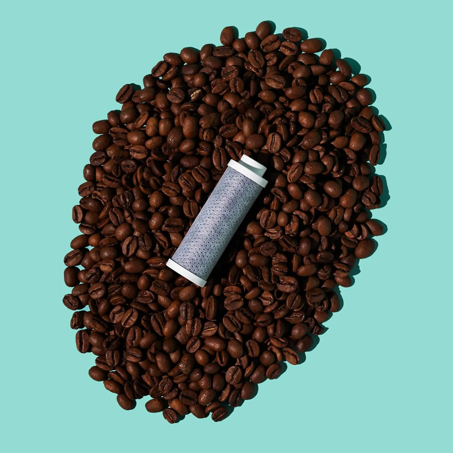 Stainless Steel Filtering Water Bottle with Straw | Reusable, Ceramic Coating, Double Insulation, BPA Free | Filter Lasts 3 Months or 50 gal | Sustainable Using Coffee Grounds (Grey, 34oz)