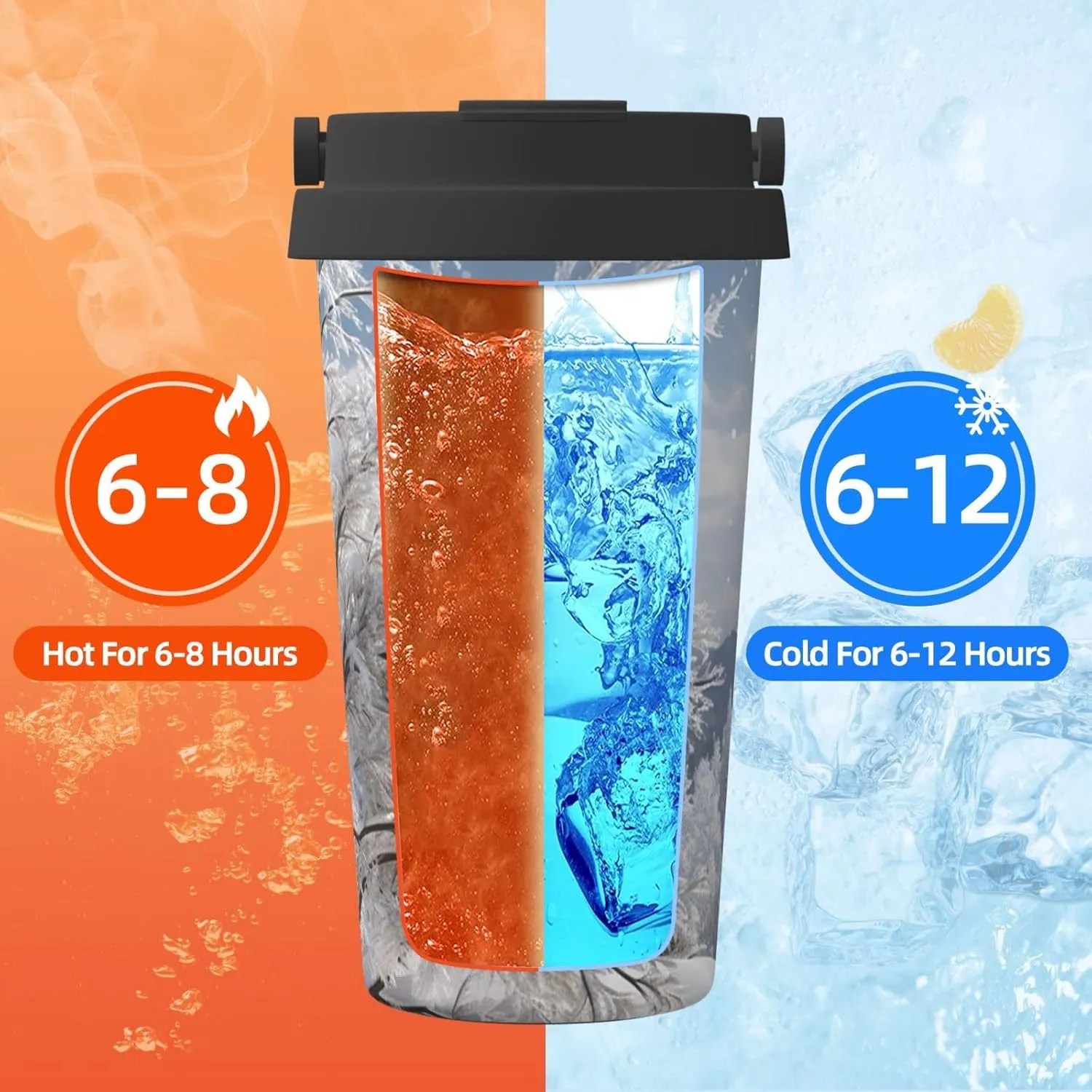 Stainless Steel Tumbler with Lid Insulated Tumbler Snowflake Pine Tree Coffee Mug for Travel Reusable Car Cup Double Wall Insulated Cup for Coffee
