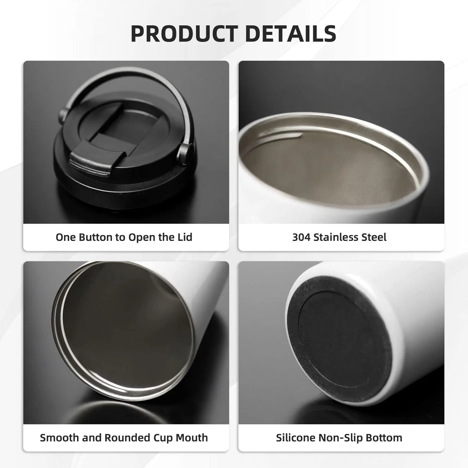 Stainless Steel Tumbler with Lid Insulated Tumbler Snowflake Pine Tree Coffee Mug for Travel Reusable Car Cup Double Wall Insulated Cup for Coffee