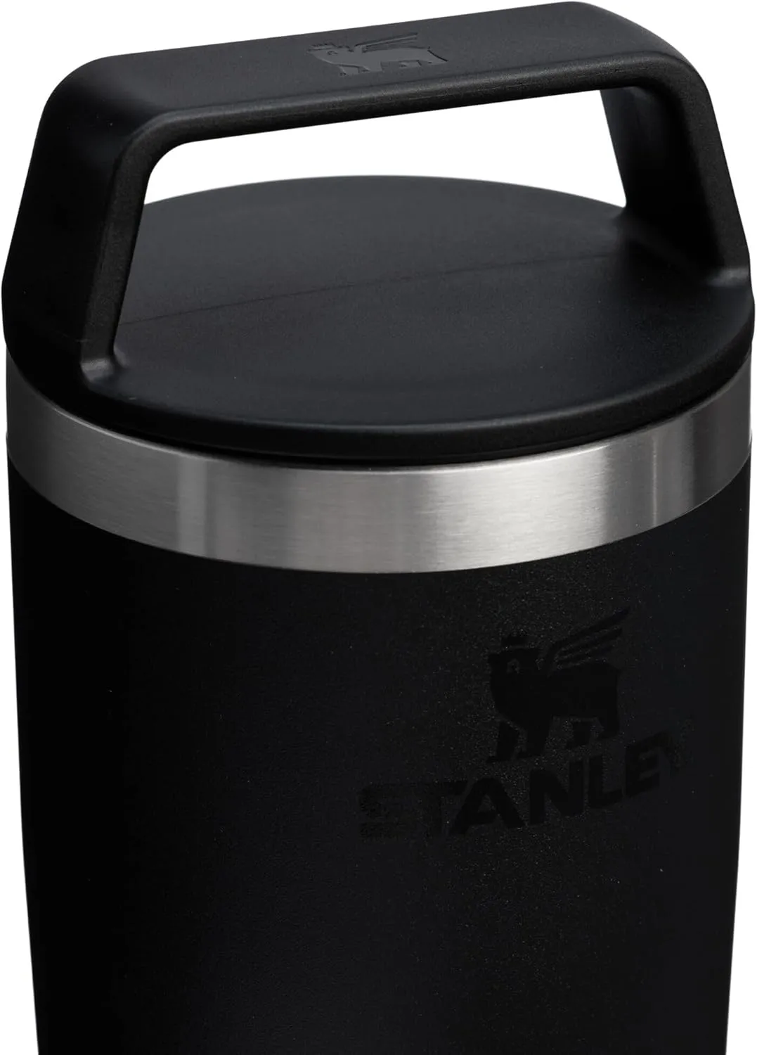 STANLEY Cafe To Go Travel Mug 16 oz | Leakproof Two-Part Drink Through Lid | Tumbler Cup for Coffee, Tea and Drinks | Insulated Stainless Steel Coffee Mug | BPA-Free | Black 2.0