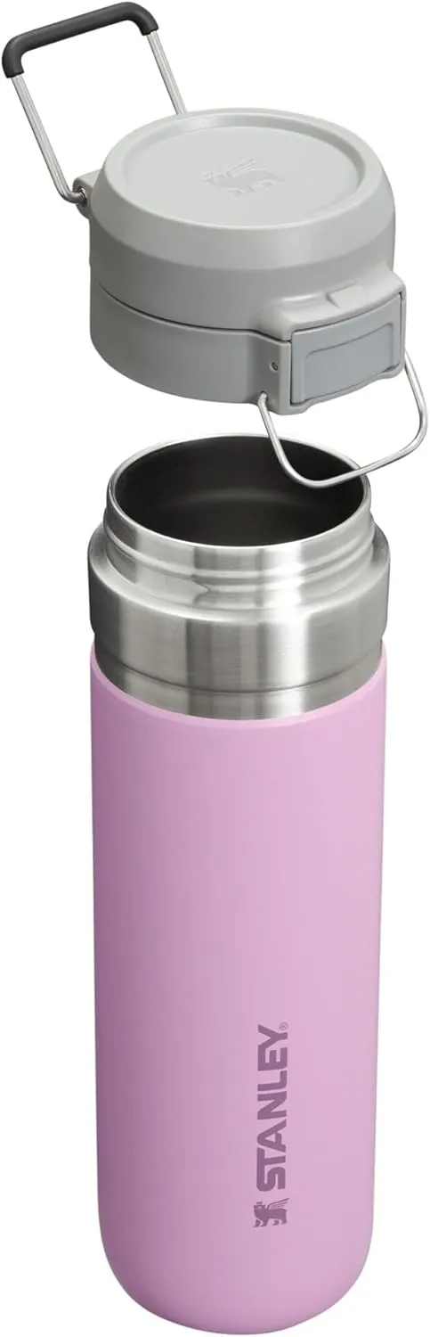 Stanley Quick Flip GO Water Bottle 24 oz | Push Button Lid | Leakproof and Packable for Travel and Sports | Insulated Stainless Steel | BPA-Free | Lilac 2.0