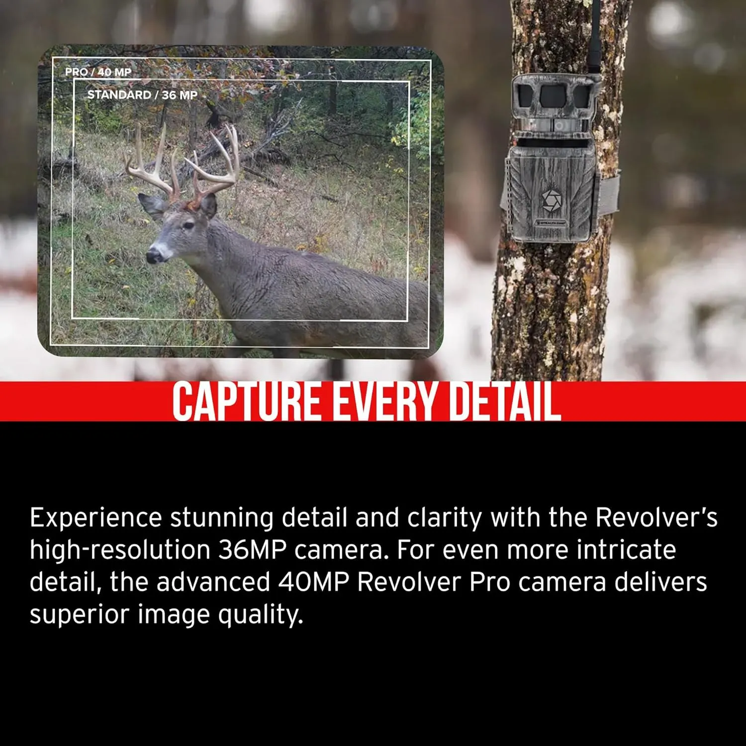 Stealth Cam Revolver 36MP 360-Degree Cellular Trail Camera Bundle with Lithium Solar Power Panel, 32GB Ultra SDHC UHS-I Memory Card, and SD USB 2.0 Card Reader (4 Items)