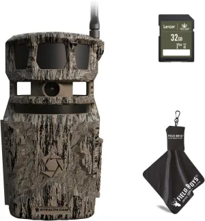 Stealth Cam Revolver PRO 40MP Photo 1440P at 30 FPS QHD Video 0.4 Sec Trigger Speed 360-Degree Panoramic View Built-in GPS Hunting Cellular Trail Camera, 32GB SD Card, and Cleaning Cloth (1 PK)