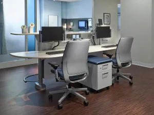 Steelcase Amia Task Chair: Black Frame/Base - 4 Way Adjustable Arms - Hard Floor Casters