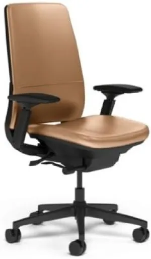 Steelcase Amia Task Chair: Black Frame/Base - 4 Way Adjustable Arms - Standard Carpet Casters