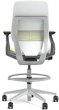 Steelcase Gesture 442 Stool Chair - Cogent: Connect Blueprint Fabric, Shell Back, Light on Light Frame