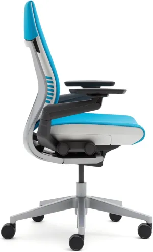 Steelcase Gesture Office Chair - Cogent: Connect Tangerine Fabric, High Seat Height, Wrapped Back, Light on Light Frame