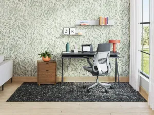 Steelcase Gesture Office Chair - Era Cobalt Fabric, Medium Seat Height, Shell Back, Light on Light Frame, and Hard Floor Casters