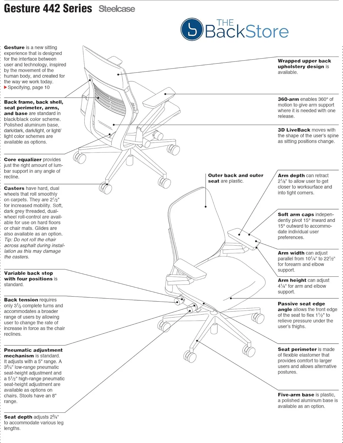 Steelcase Gesture Office Desk Chair with Headrest, Cogent Connect Aubergine 5SD1 Fabric, Medium Seat Height, Light on Dark Frame, Lumbar Support, and Hard Floor Casters