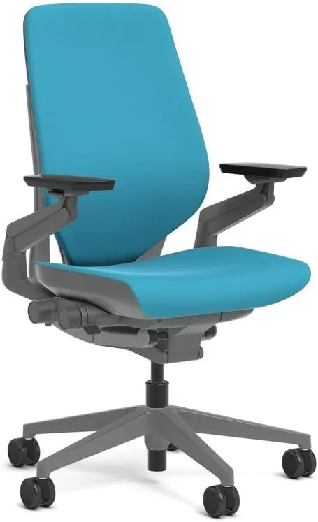 Steelcase Gesture Task Chair: Shell Back - Sterling Dark Solid Frame/Base/Merle Accent - Standard Carpet Casters