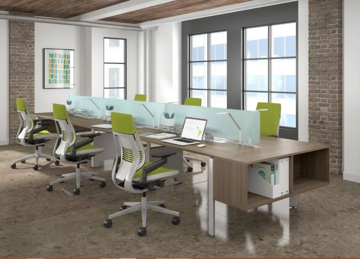 Steelcase Gesture Task Chair: Shell Back - Sterling Dark Solid Frame/Base/Merle Accent - Standard Carpet Casters