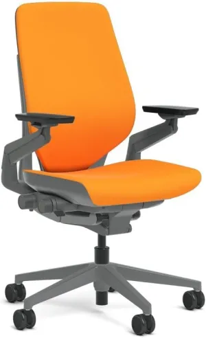 Steelcase Gesture Task Chair: Shell Back - Sterling Dark Solid Frame/Base/Merle Accent - Standard Carpet Casters