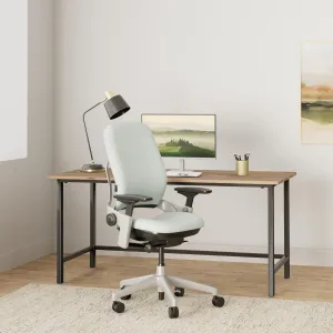 Steelcase Leap Chair with Platinum Base & Hard Floor Caster, Alpine