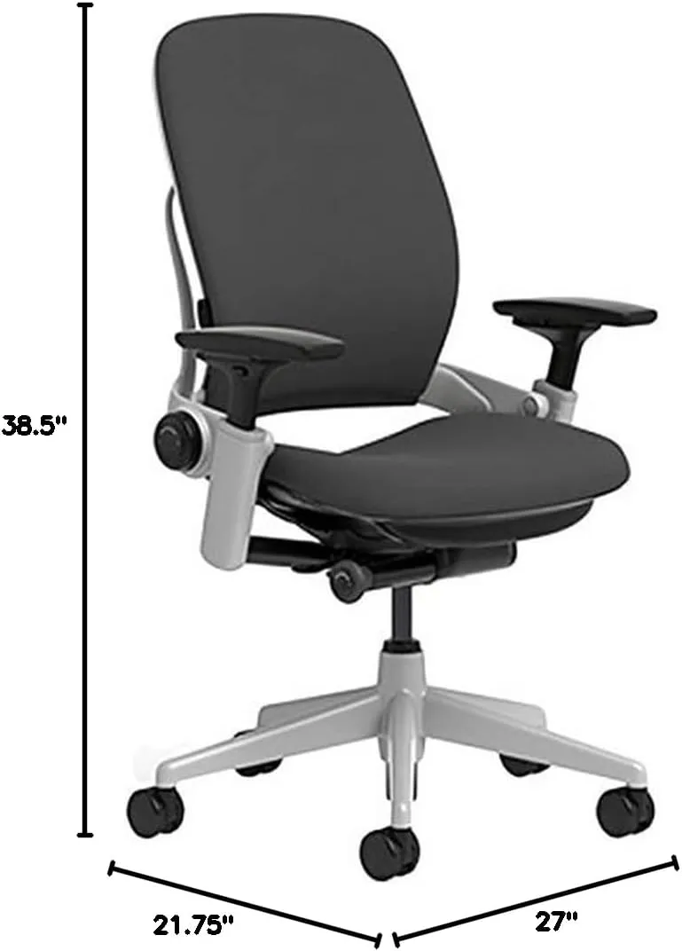 Steelcase Leap Chair with Platinum Base & Hard Floor Caster, Black
