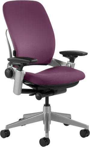Steelcase Leap Office Chair - Ergonomic Work Chair with Wheels for Carpet Flooring - Work Chair Supports Unique Body Shape - with Natural Glide System & Liveback Technology - Concord Purple Fabric