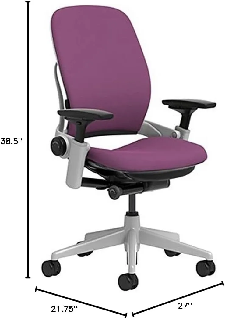 Steelcase Leap Office Chair - Ergonomic Work Chair with Wheels for Carpet Flooring - Work Chair Supports Unique Body Shape - with Natural Glide System & Liveback Technology - Concord Purple Fabric