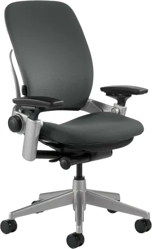 Steelcase Leap Office Chair - Ergonomic Work Chair with Wheels for Carpet Flooring - Work Chair Supports Unique Body Shape - with Natural Glide System & Liveback Technology - Graphite Gray Fabric