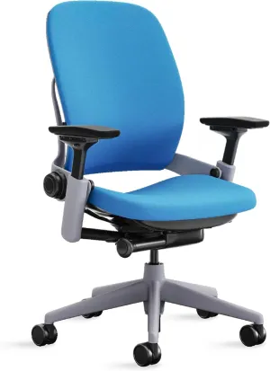 Steelcase Leap Office Chair - Ergonomic Work Chair with Wheels for Hard Flooring - Work Chair Supports Unique Body Shape - with Natural Glide System & Liveback Technology - Blue Jay Fabric