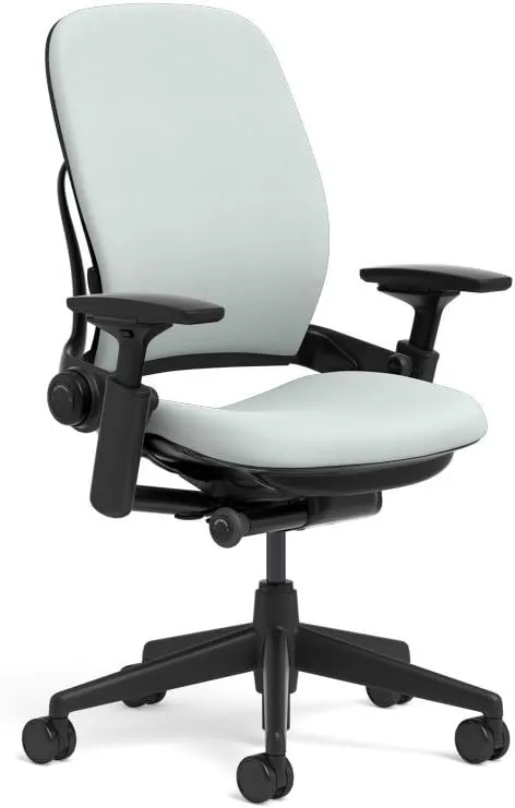 Steelcase Leap Task Chair: Black Base - 4D Adjustable Arms - No Headrest - 5" Cylinder Seat Height