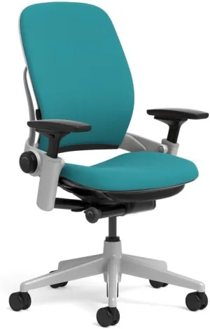 Steelcase Leap Task Chair: Platinum Base - 4D Adjustable Arms - No Headrest - Hard Floor Casters