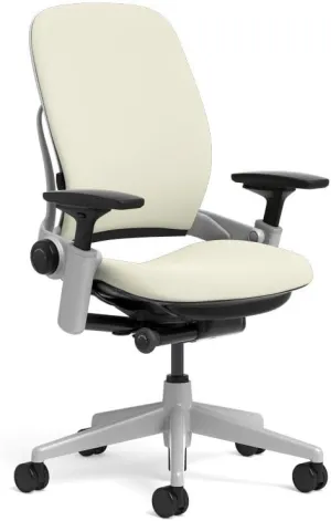 Steelcase Leap Task Chair: Platinum Base - 4D Adjustable Arms - No Headrest - Standard Carpet Casters