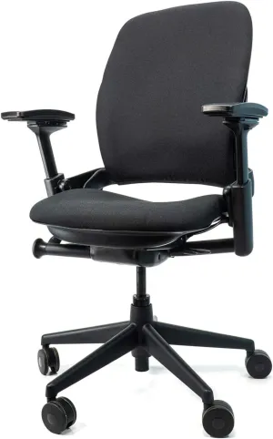 Steelcase Leap V2 Office Chair (Black Fabric) - Remanufactured - 12-Year Warranty (Fully Adjustable, Ergonomic, Furniture for The Workplace and Home Office)