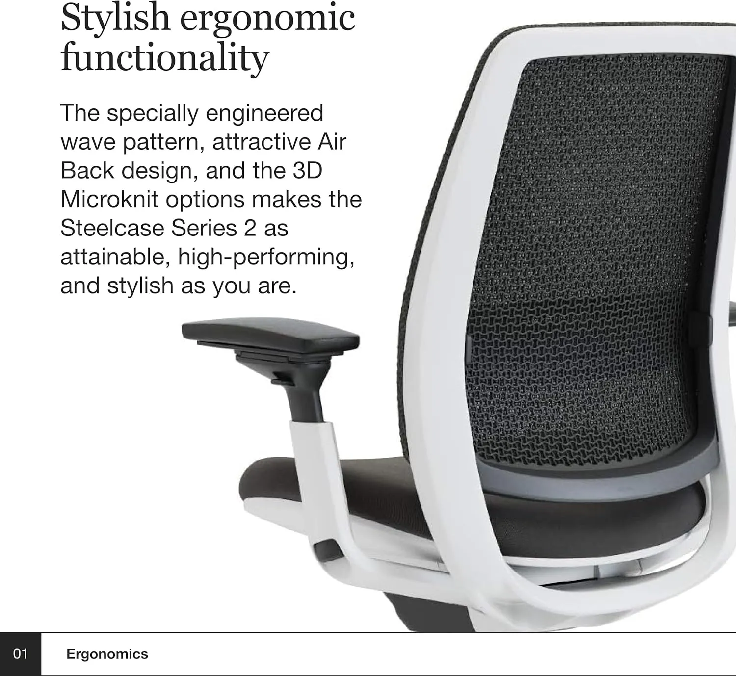 Steelcase Series 2 Office Chair - Ergonomic Work Chair with Wheels for Carpet - with Back Support, Weight-Activated Adjustment & Arm Support - Adjustable Rolling Chairs for Desk - Graphite