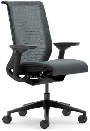 Steelcase Think Chair, Graphite 3D Knit Back with Graphite Fabric Seat