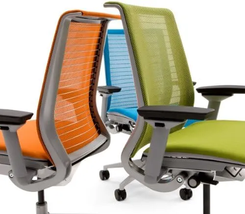 Steelcase Think Chair, Graphite 3D Knit Back with Graphite Fabric Seat