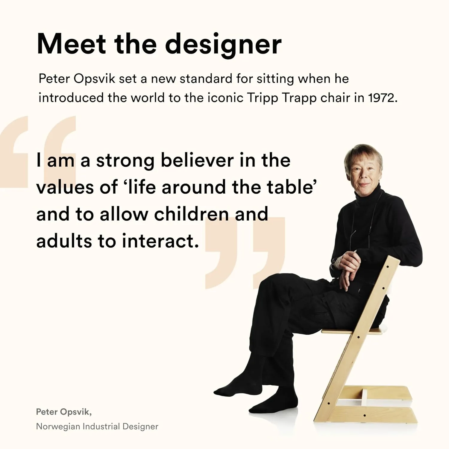 Stokke Tripp Trapp Chair, Black - Adjustable, Convertible Chair for Toddlers, Children & Adults - Convenient, Comfortable & Ergonomic - Classic Design