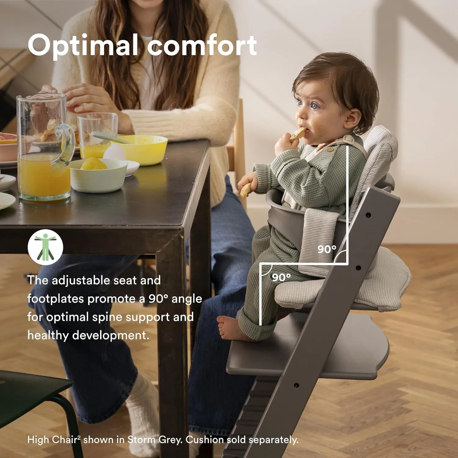 Stokke Tripp Trapp High Chair 2, Glacier Green - Includes Chair   Baby Set with Removable Harness for Children 6-36 Months - Adjustable, Ergonomic & Easy to Clean