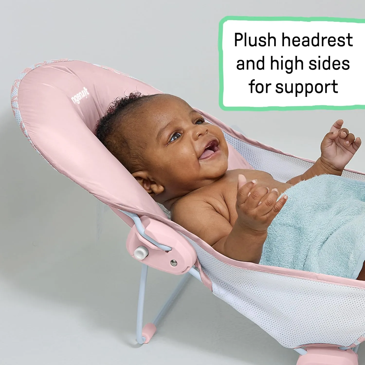 Summer Infant by Ingenuity Foldaway 2-Position Bather, 2-Position Adjustable Support Baby Bath seat for Sink or Bathtub, Ages 0-6 Months, up to 20 pounds, Pink