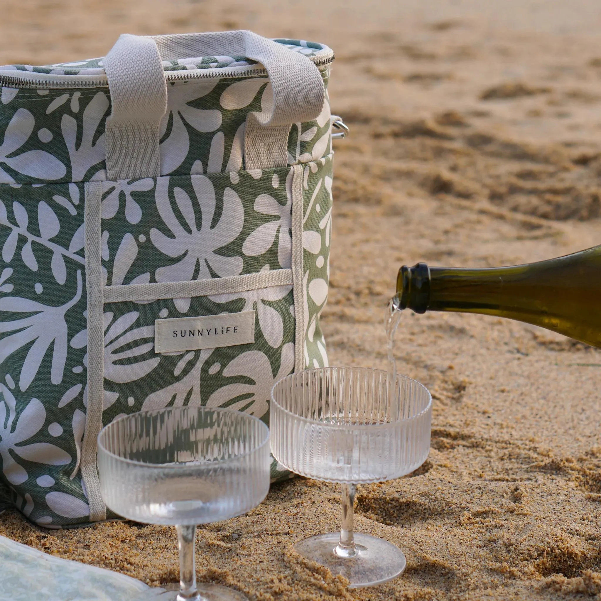 Sunnylife | Canvas Drinks Cooler Bag | The Vacay Olive