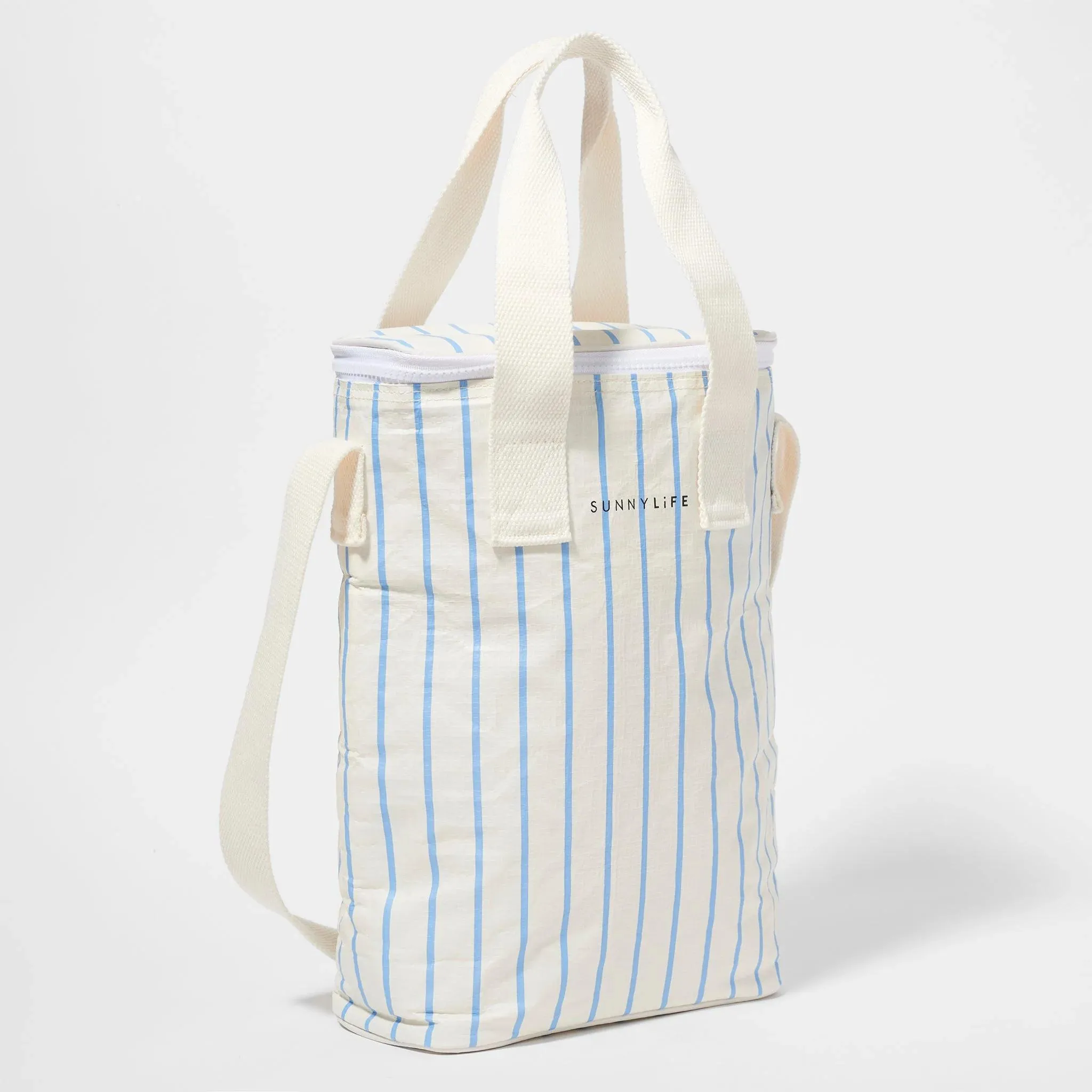 Sunnylife | Drinks Cooler Bag | Le Weekend Mid Blue-Cream