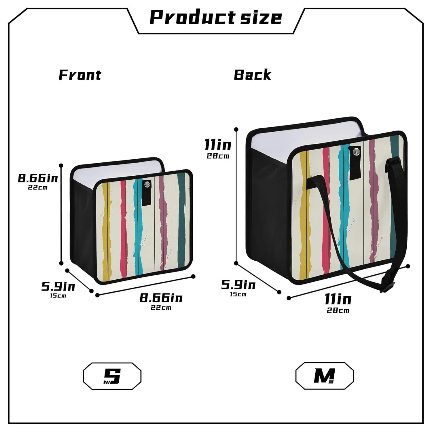 susiyo Hanging Car Trash Can, Foldable Waterproof Litter Garbage Bag Organizer with Big Opening Storage Bin & Large Capacity, Medium, Abstract Brush Stripes