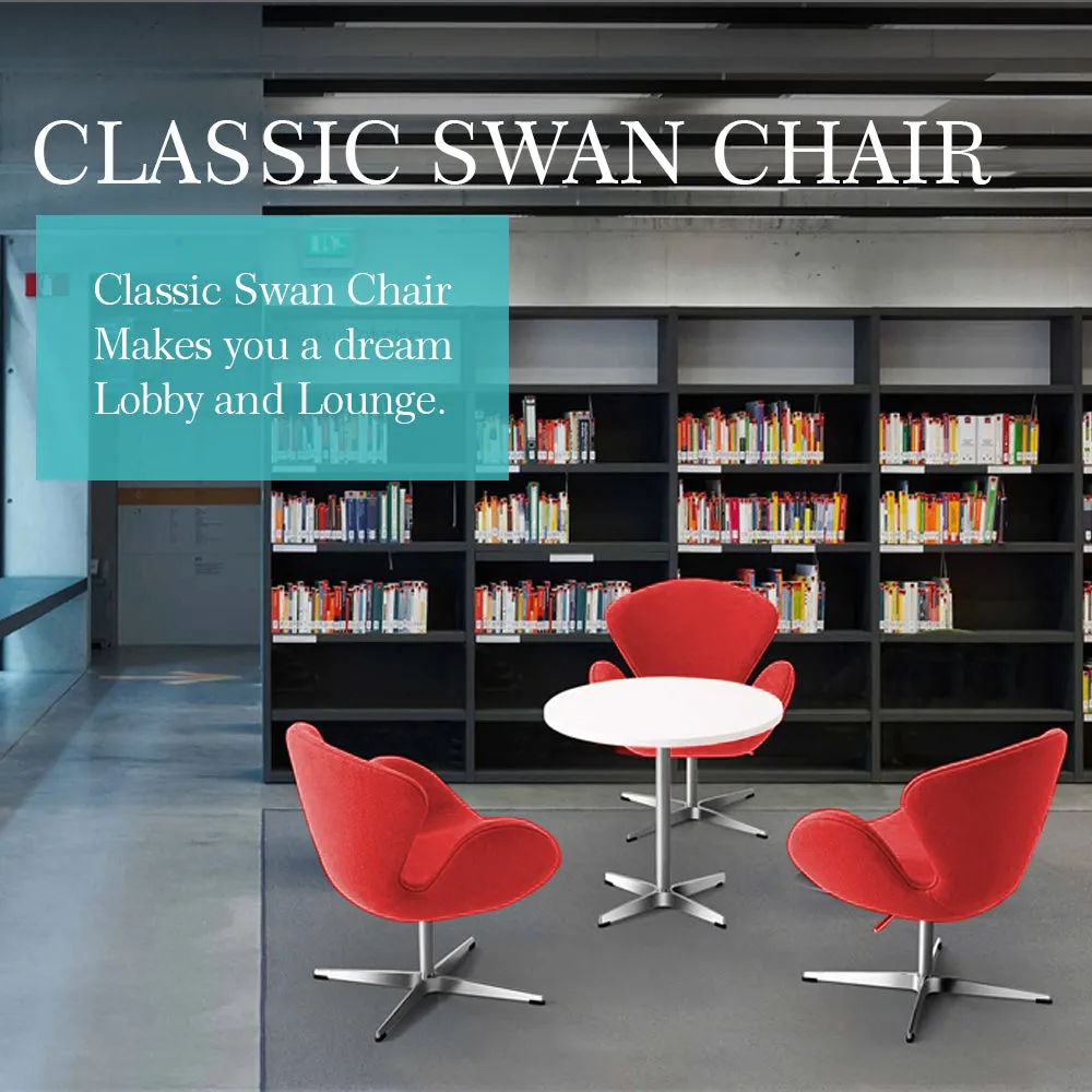 Swan Chair Swivel Height Adjustable Lounge Chair, Cashmere