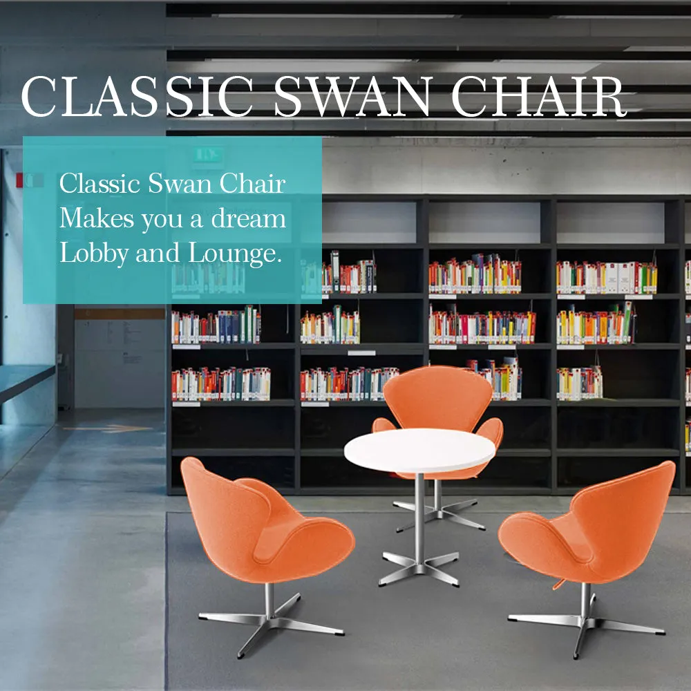 Swan Chair Swivel Height Adjustable Lounge Chair, Cashmere