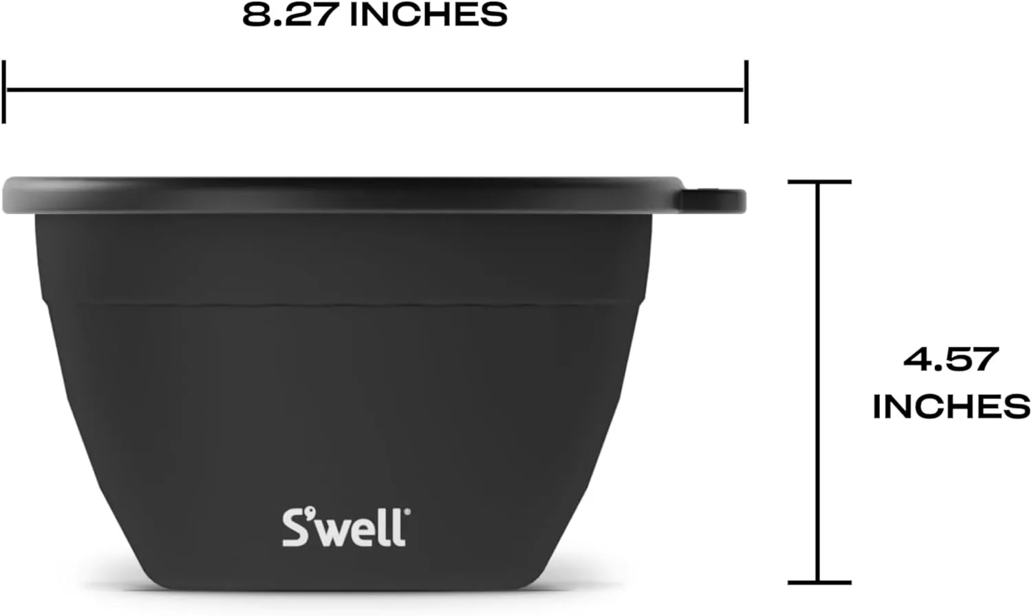 S'well Stainless Steel Salad Bowl Kit - 64oz, Onyx - Comes with 2oz Condiment Container and Removable Tray for Organization - Leak-Proof, Easy to Clean, Dishwasher Safe