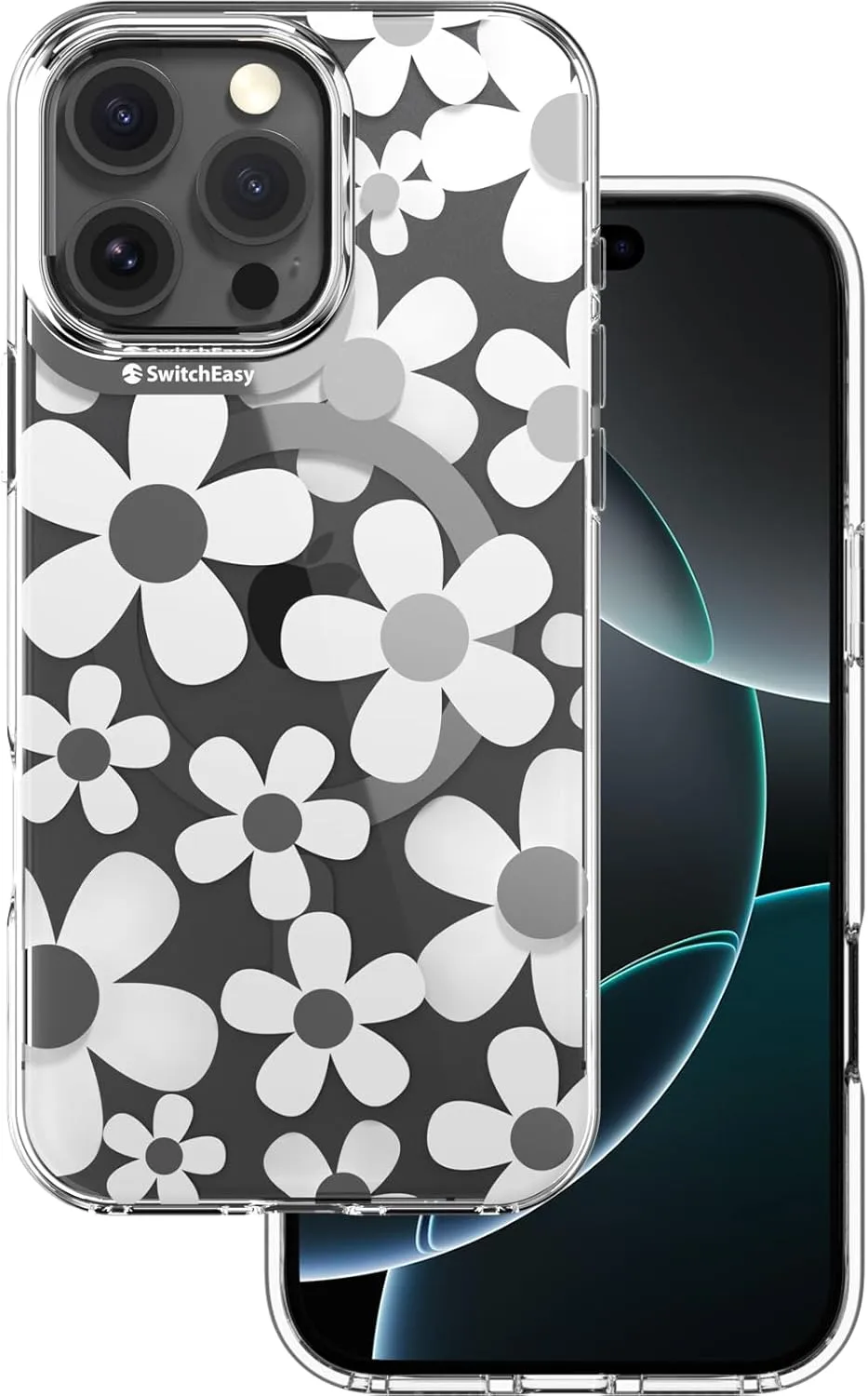 SWITCHEASY Fleur M - Flower Floral Designed Case for iPhone 16 Pro Max 6.9", 3D Patterned, Compatible with MagSafe, Protective Phone Case for Women - White