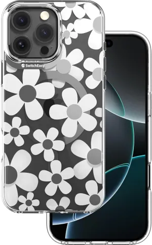 SWITCHEASY Fleur M - Flower Floral Designed Case for iPhone 16 Pro Max 6.9", 3D Patterned, Compatible with MagSafe, Protective Phone Case for Women - White