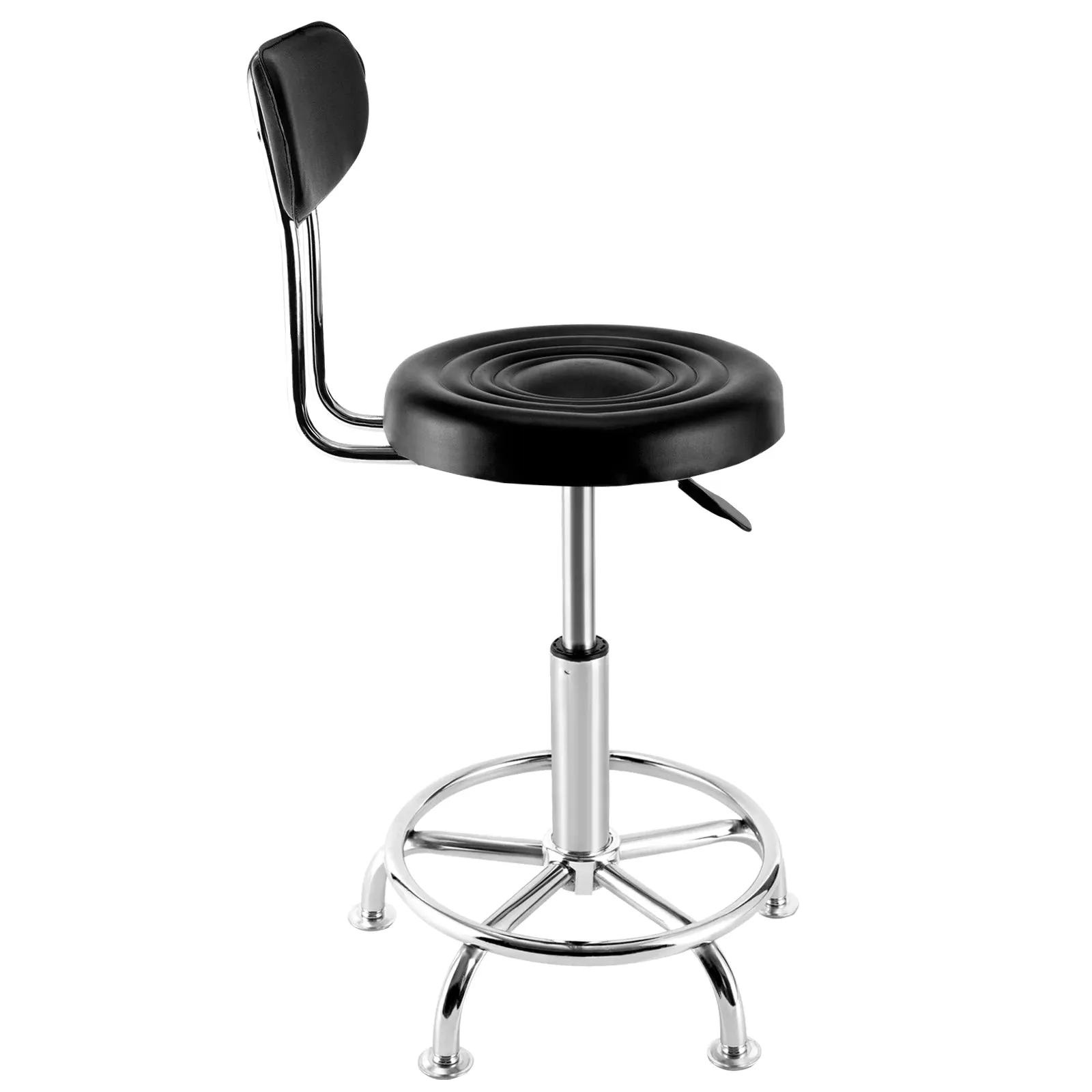 Swivel Workshop Stool – Adjustable Hydraulic Garage Seat with Backrest & Footrest