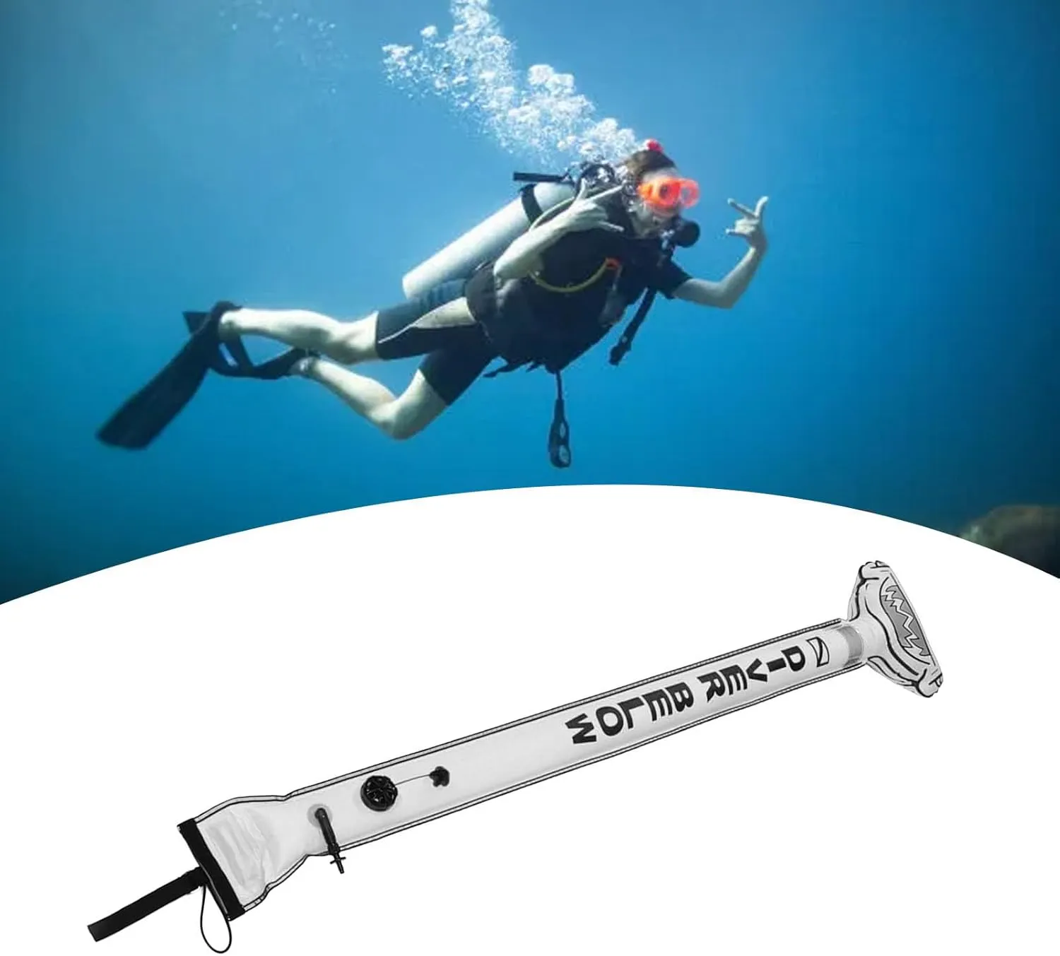 SYH&AQYE Surface Marker Buoy, Scuba Diving Surface Marker Signal Tube with Reflective Strip and Plastic for Diving Accessories