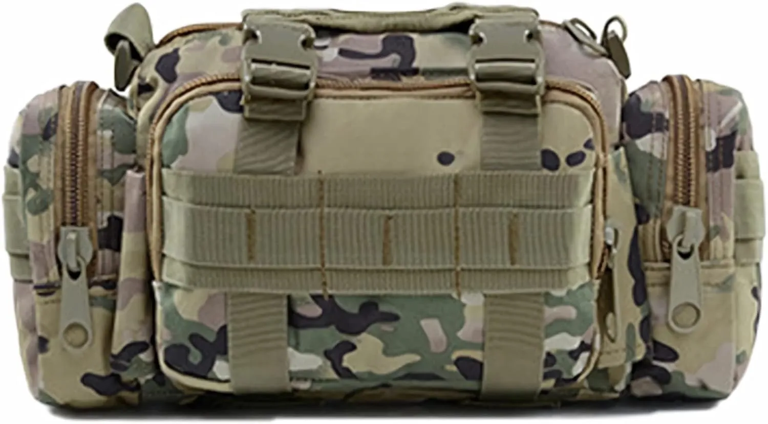 Tactical Fanny Pack Mens Molle EDC Convertible Pouch Waist Shoulder Sling Belt Crossbady Bag Pack with Top Handle (CP Camo)