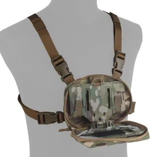 Tactical Phone Chest Mount with Chest Vest Rig Bag Pack Molle Foldable Navigation Universal Phone Holder Board for Hunting