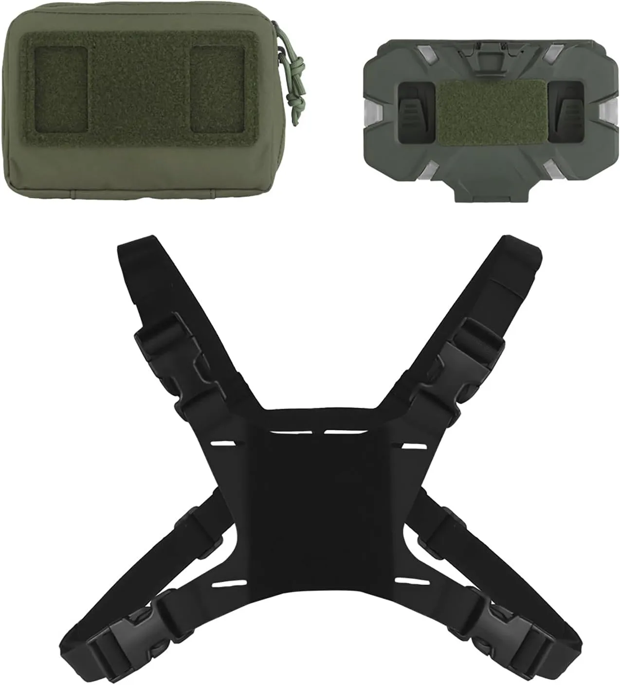 Tactical Phone Chest Mount with Chest Vest Rig Bag Pack Molle Foldable Navigation Universal Phone Holder Board for Hunting